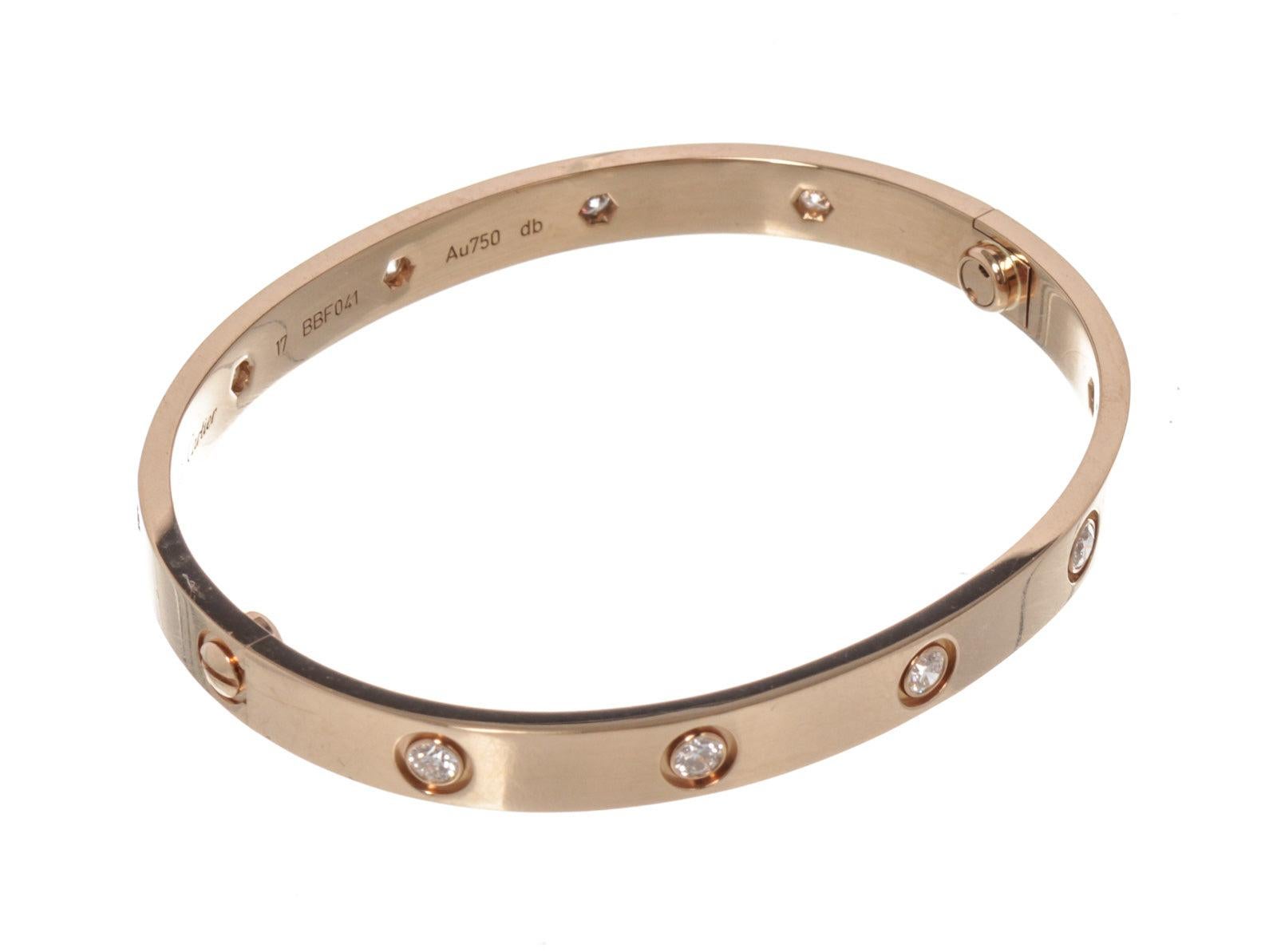 Cartier Rose Gold Love Bracelet In Good Condition For Sale In Irvine, CA