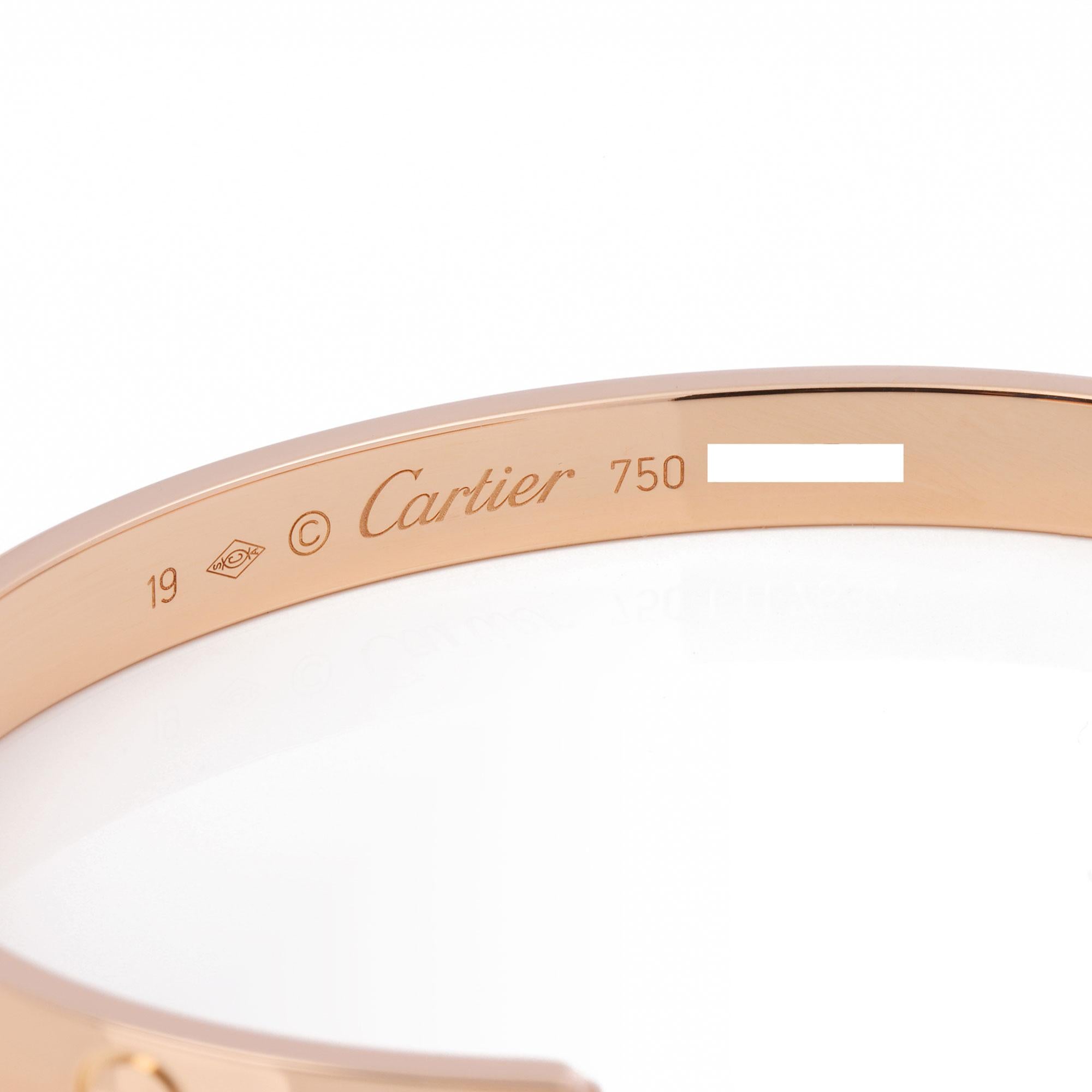 Cartier Rose Gold Love Cuff Bangle In Excellent Condition In Bishop's Stortford, Hertfordshire