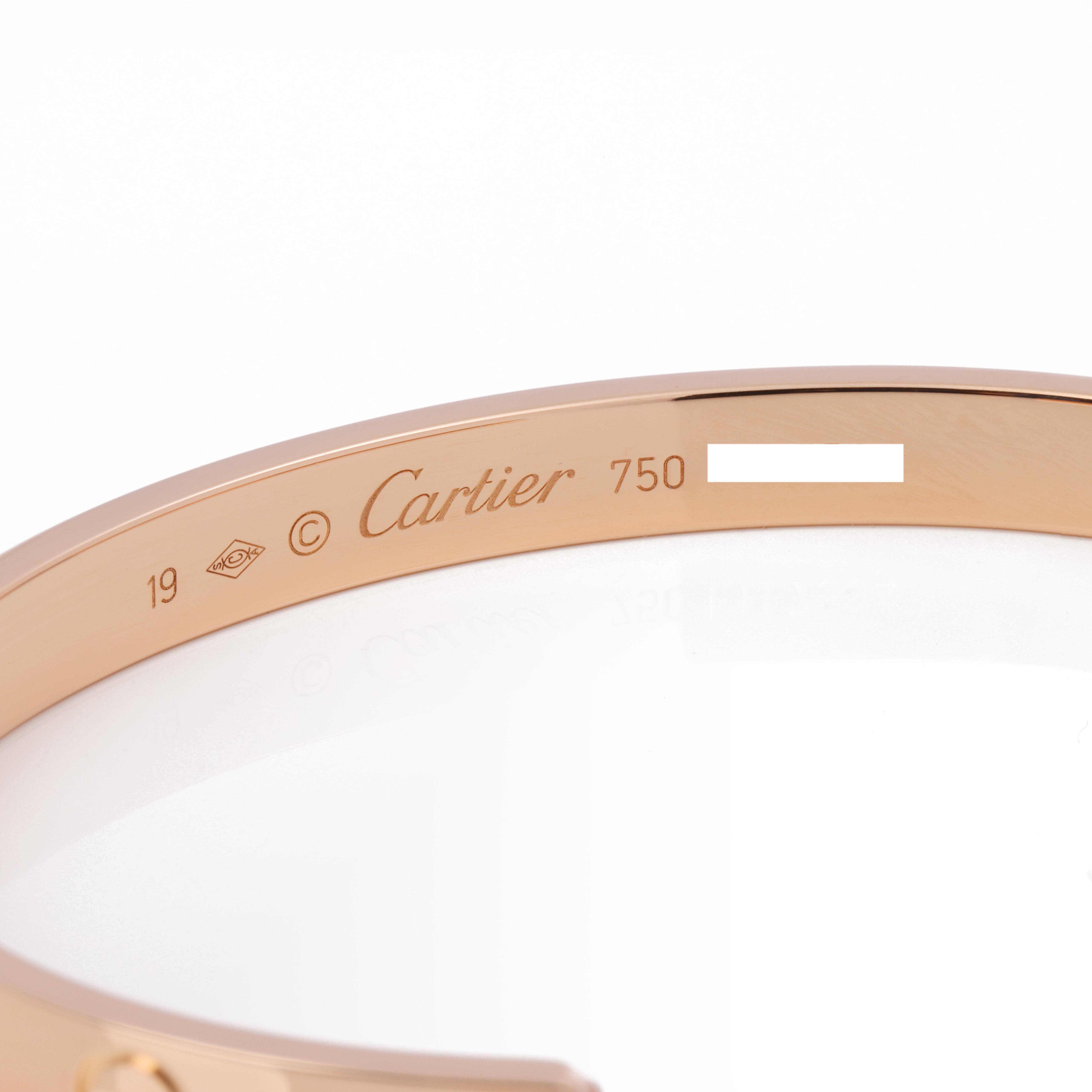 Women's or Men's Cartier Rose Gold Love Cuff Bangle