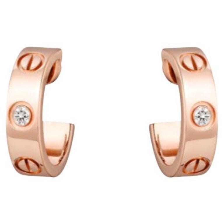 Cartier Rose Gold LOVE earrings For Sale at 1stDibs