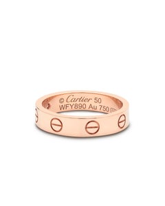 Cartier rose gold Love ring set with 1 diamond B40507