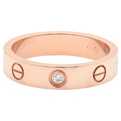 Cartier rose gold Love ring set with 1 diamond B40507
