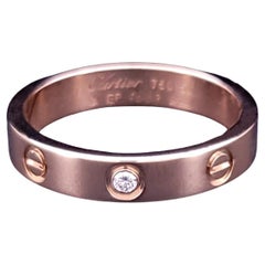 Cartier rose gold Love ring set with 1 diamond