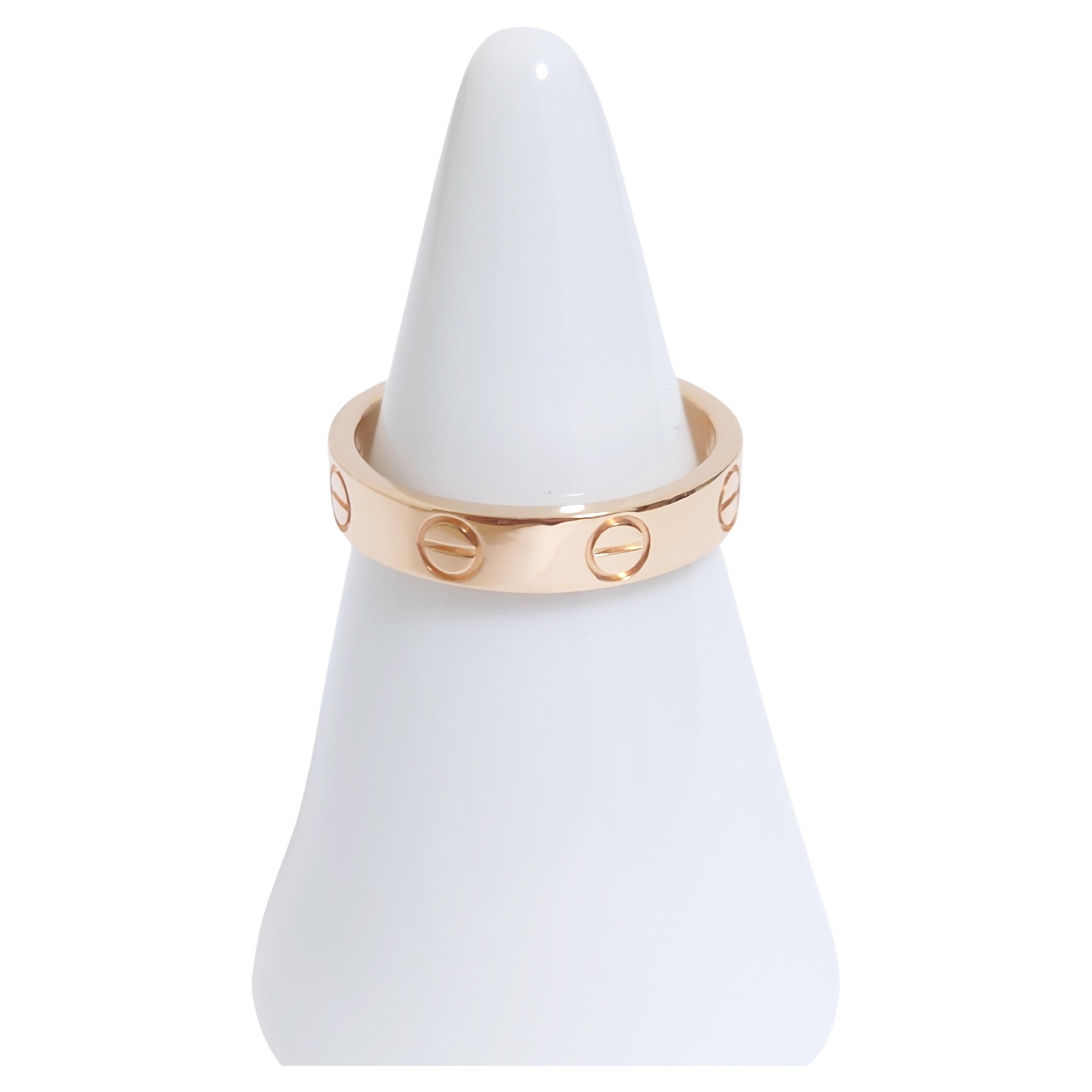 Cartier Rose Gold Love Wedding Band Ring 18KPG AU750 US4.75 2