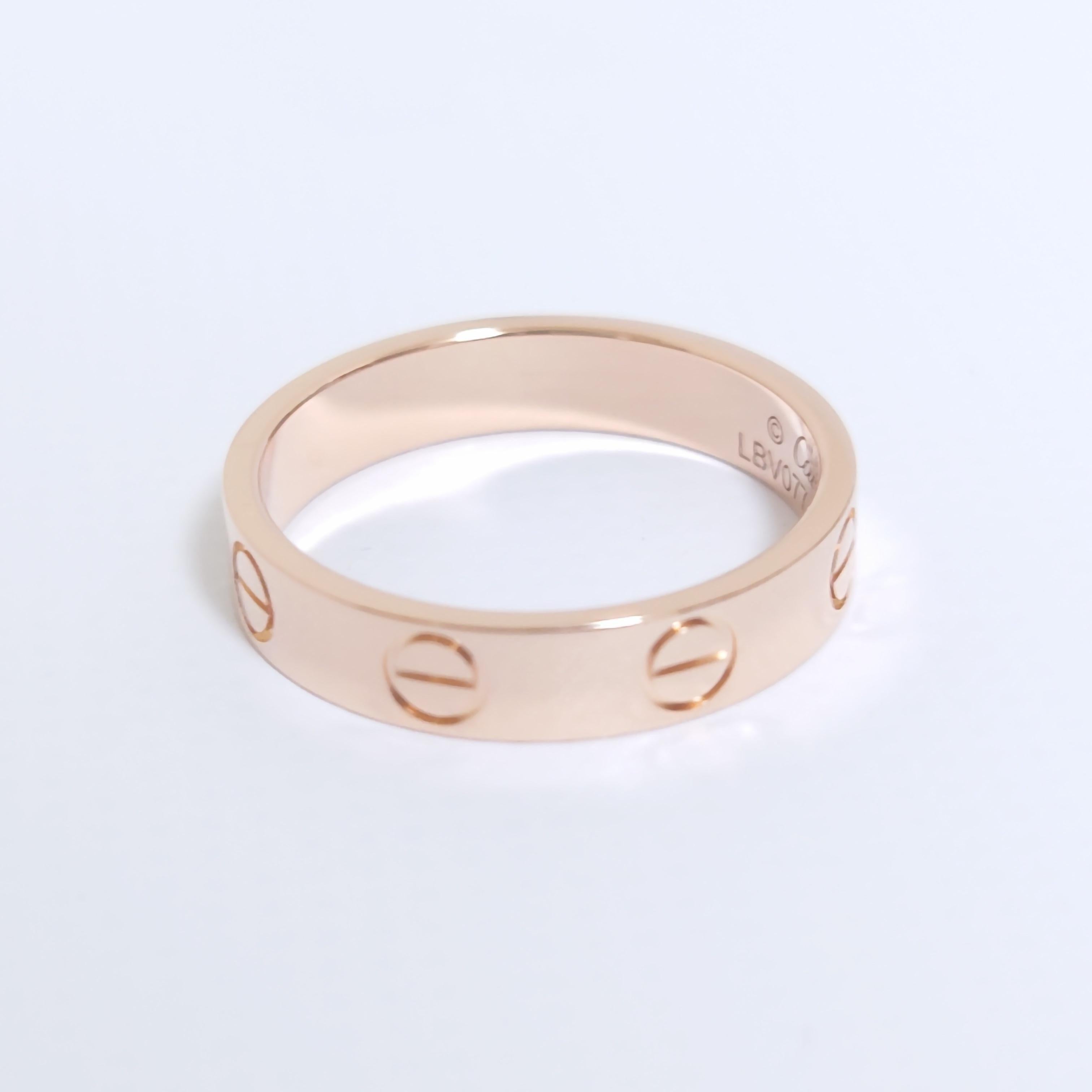 Women's Cartier Rose Gold Love Wedding Band Ring For Sale