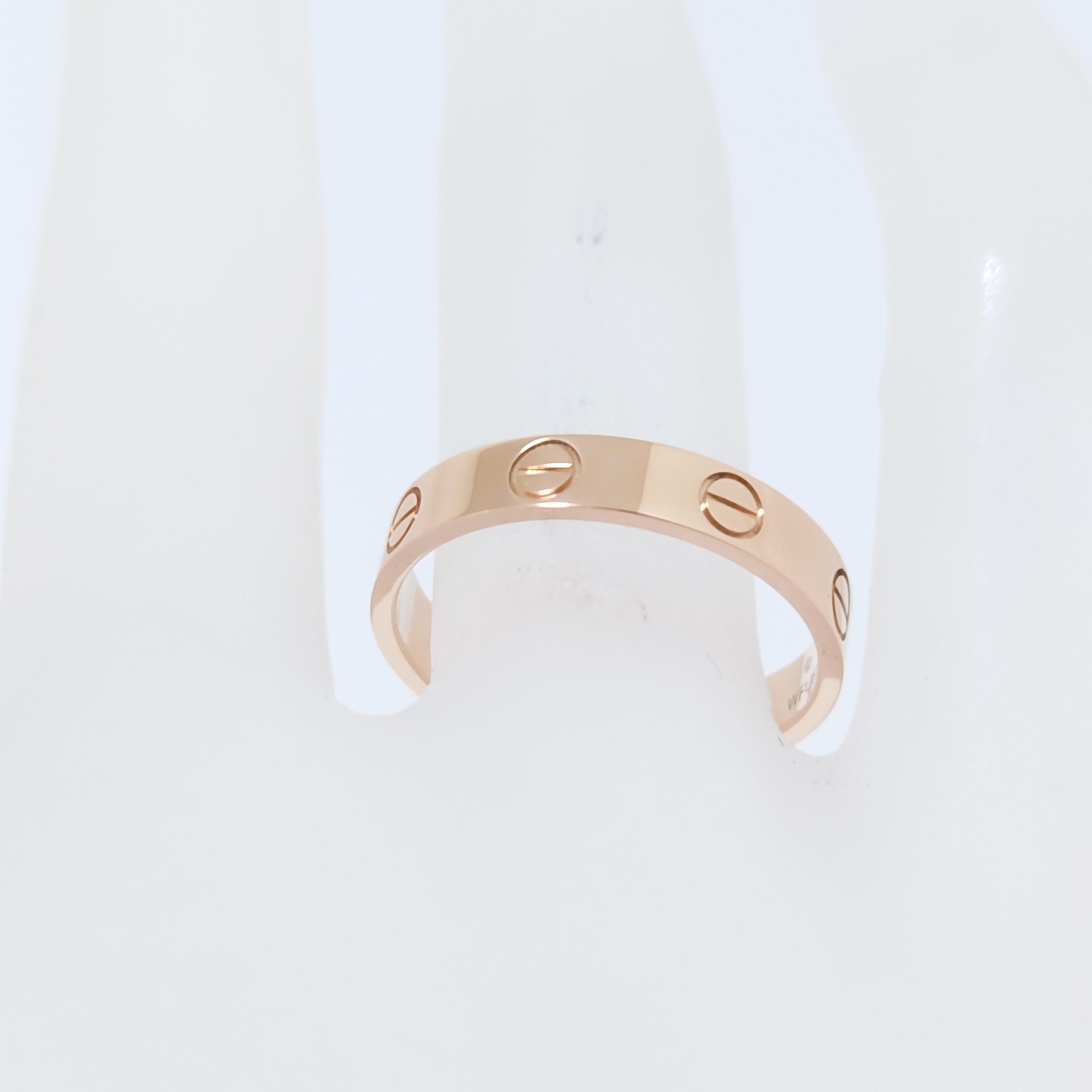 Women's Cartier Rose Gold Love Wedding Band Ring For Sale