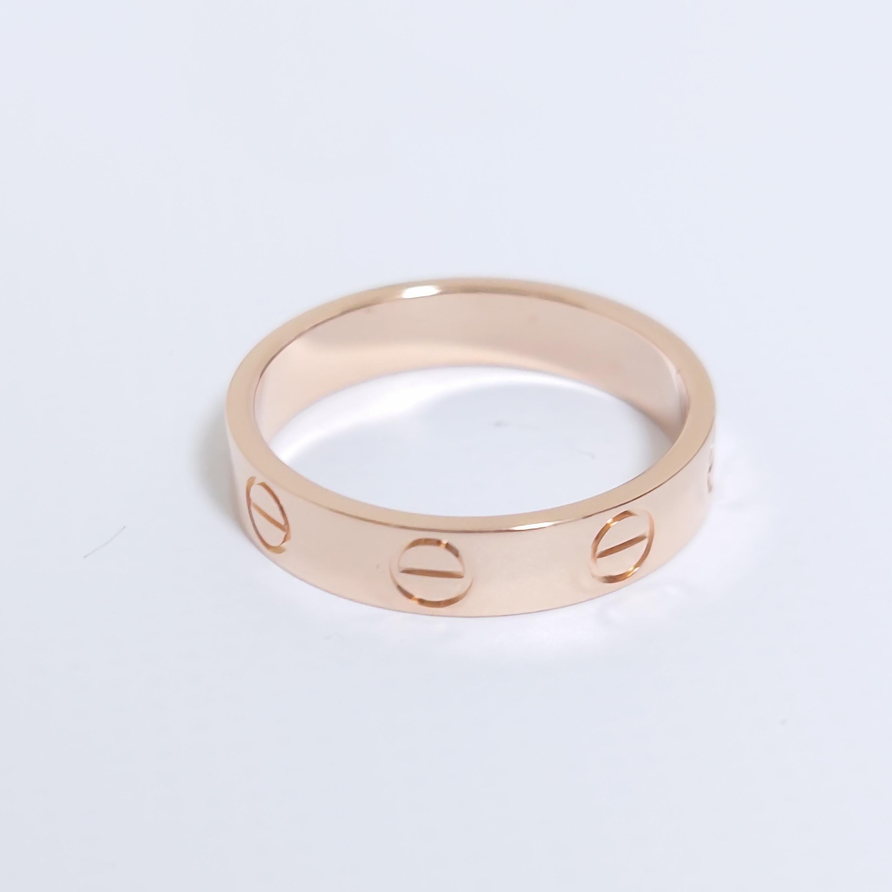 Cartier Rose Gold Love Wedding Band Ring For Sale 1