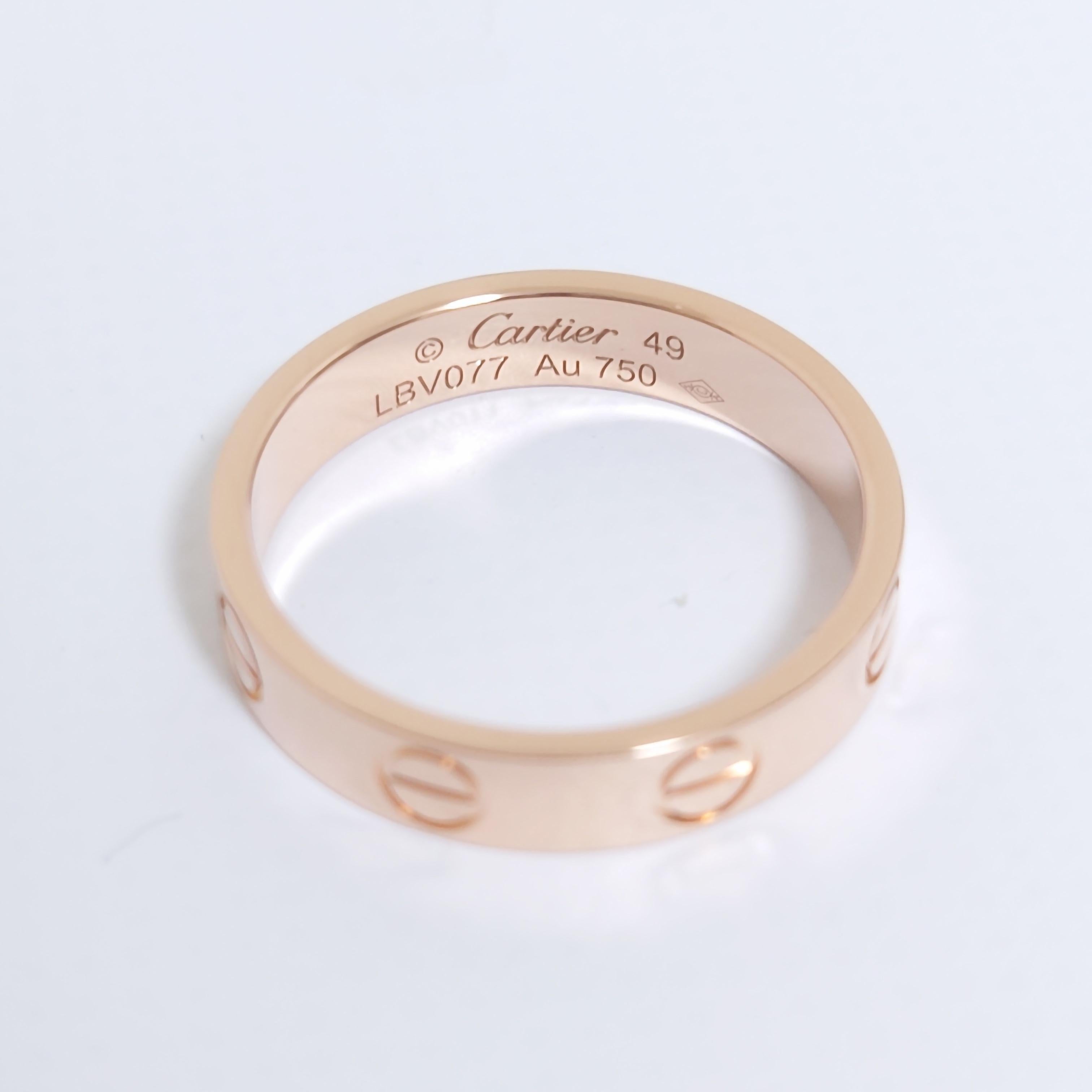 Cartier Rose Gold Love Wedding Band Ring For Sale 2