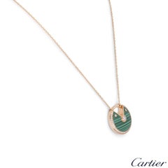 Cartier Rose Gold Malachite Amulette De Cartier Necklace