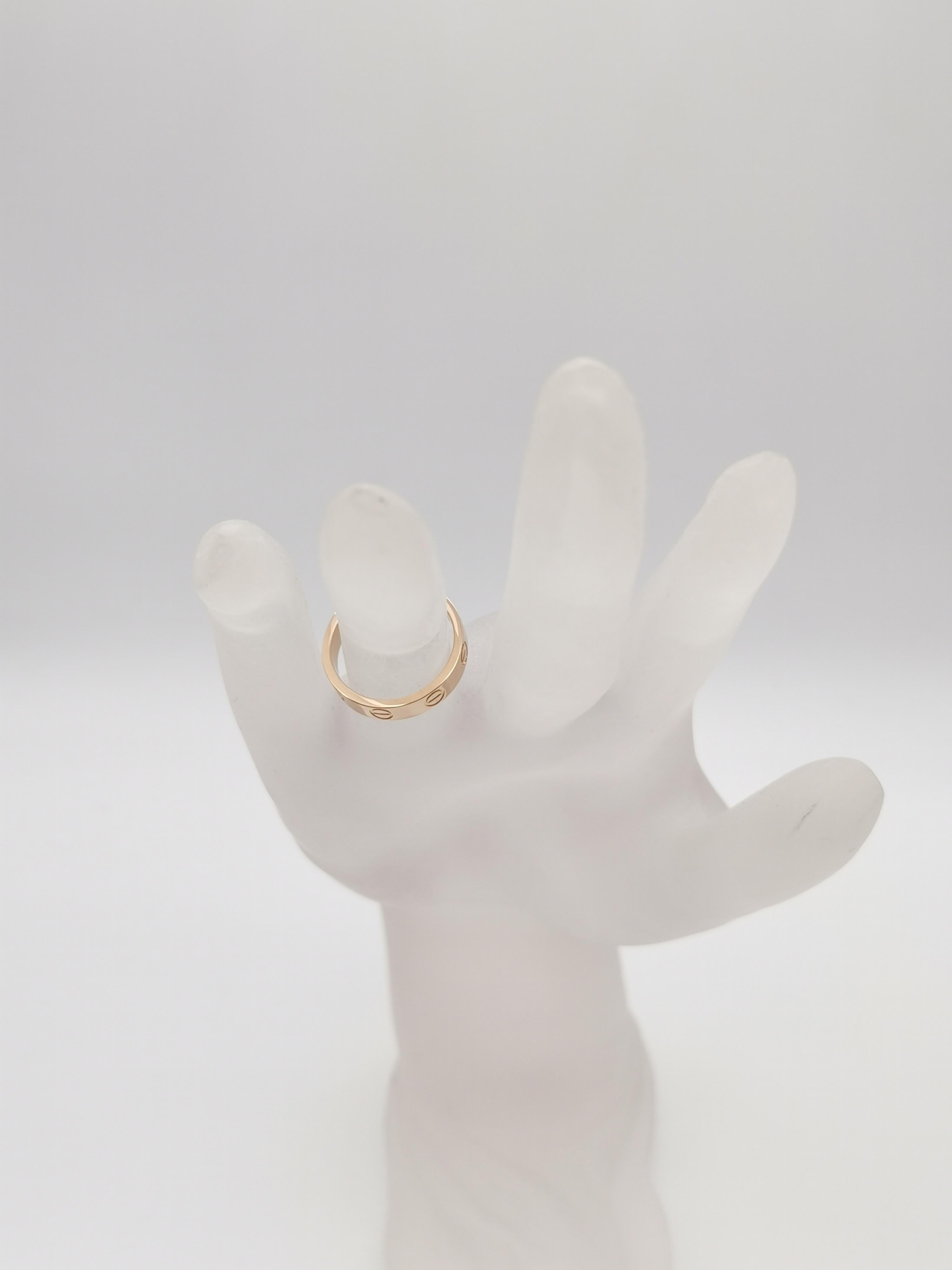 Women's or Men's Cartier Rose Gold Mini Love Wedding Band Ring