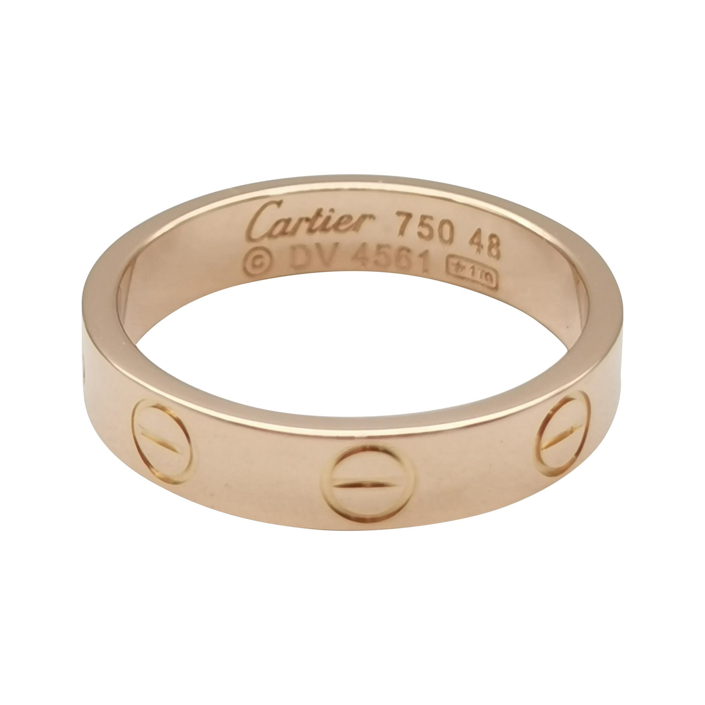Cartier Rose Gold Mini Love Wedding Band Ring