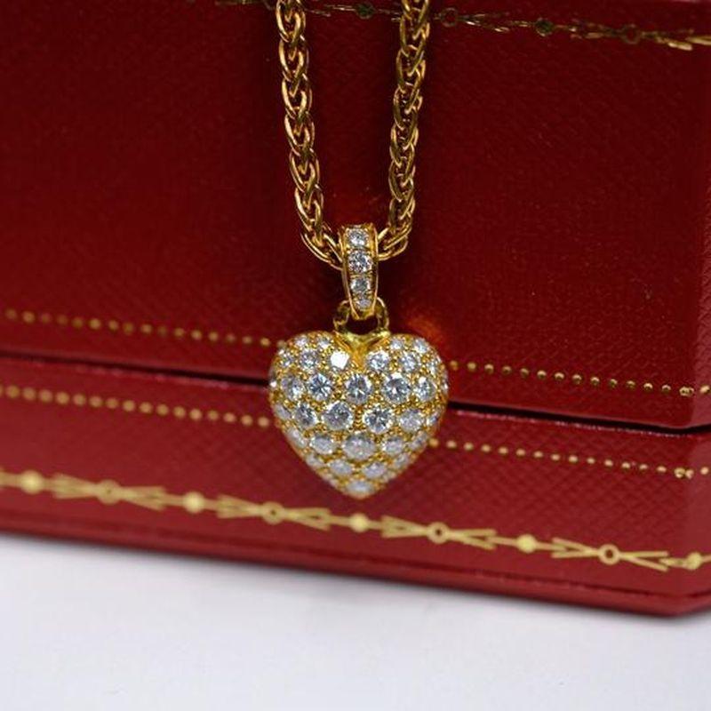 cartier diamond heart pendant