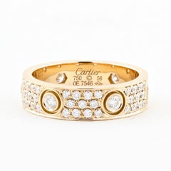 Cartier Rose Gold Pave Diamond Love Ring