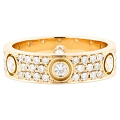 Cartier Rose Gold Pave Diamond Love Ring