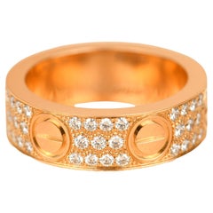 Cartier Love-Ring aus Roségold mit Pavé-Diamant