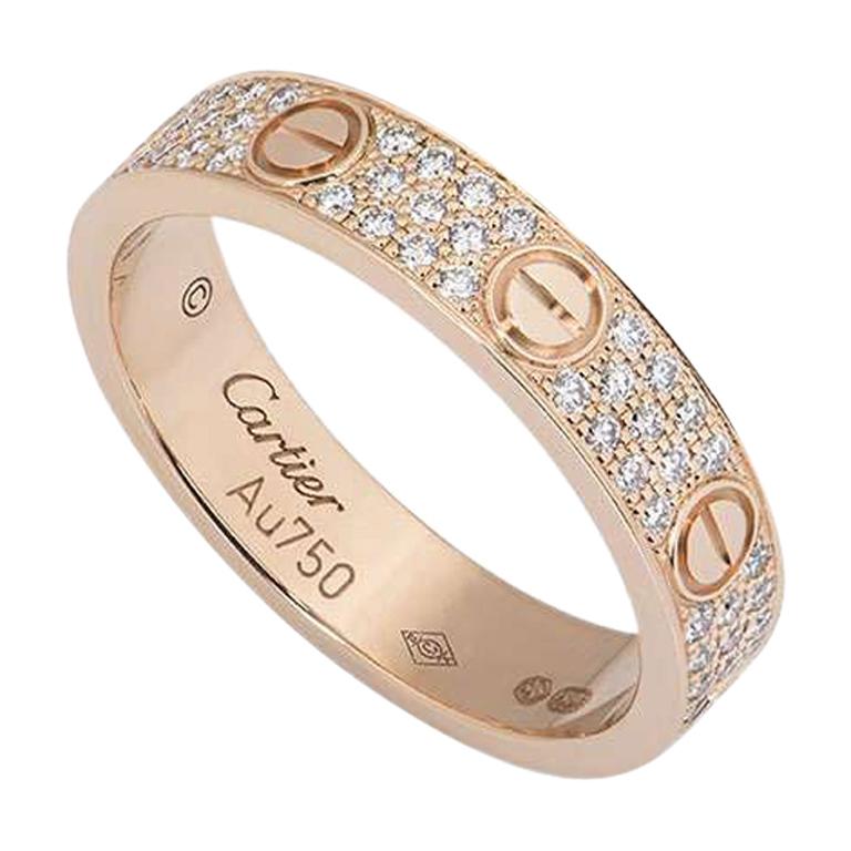 Cartier Rose Gold Pave Diamond Love at 