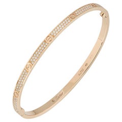 Cartier Rose Gold Pave Diamond SM Love Bracelet N6710716