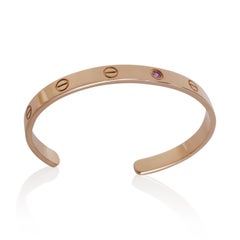 Cartier Rose Gold Pink Sapphire Love Cuff Bracelet