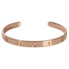 Cartier Rose Gold Pink Sapphire Love Cuff Bracelet