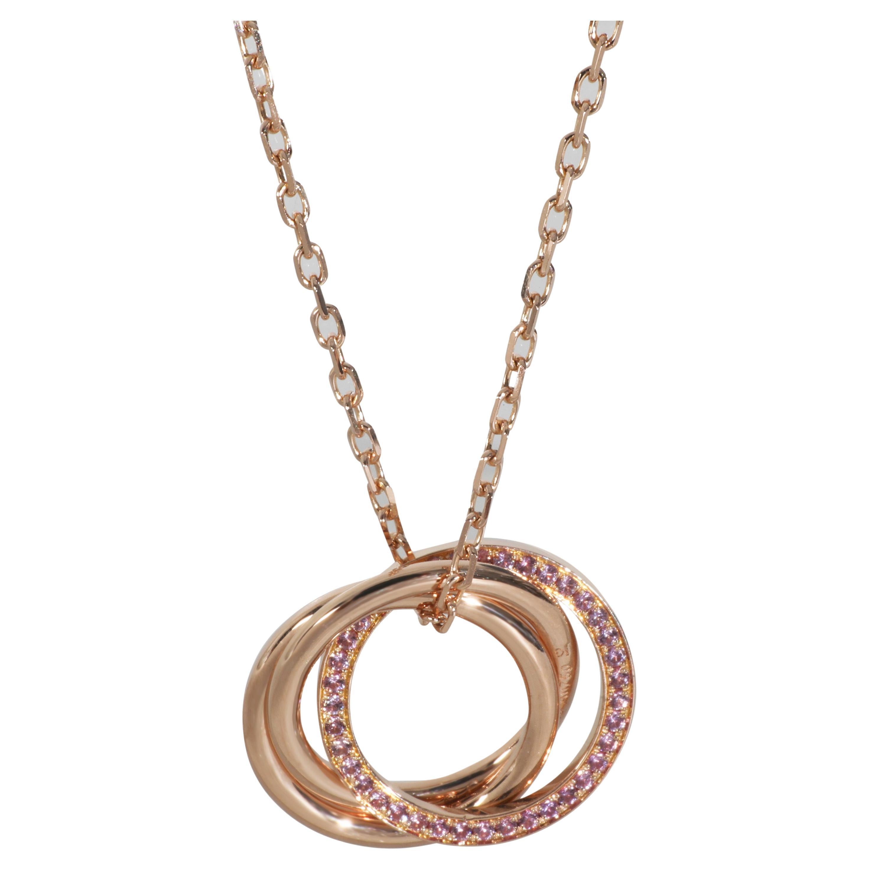 Cartier Rose Gold Pink Sapphire Trinity Pendant