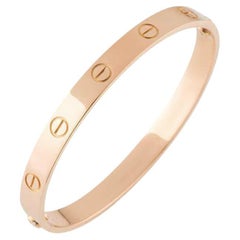 Used Cartier Rose Gold Plain Love Bracelet Size 16 B6035616