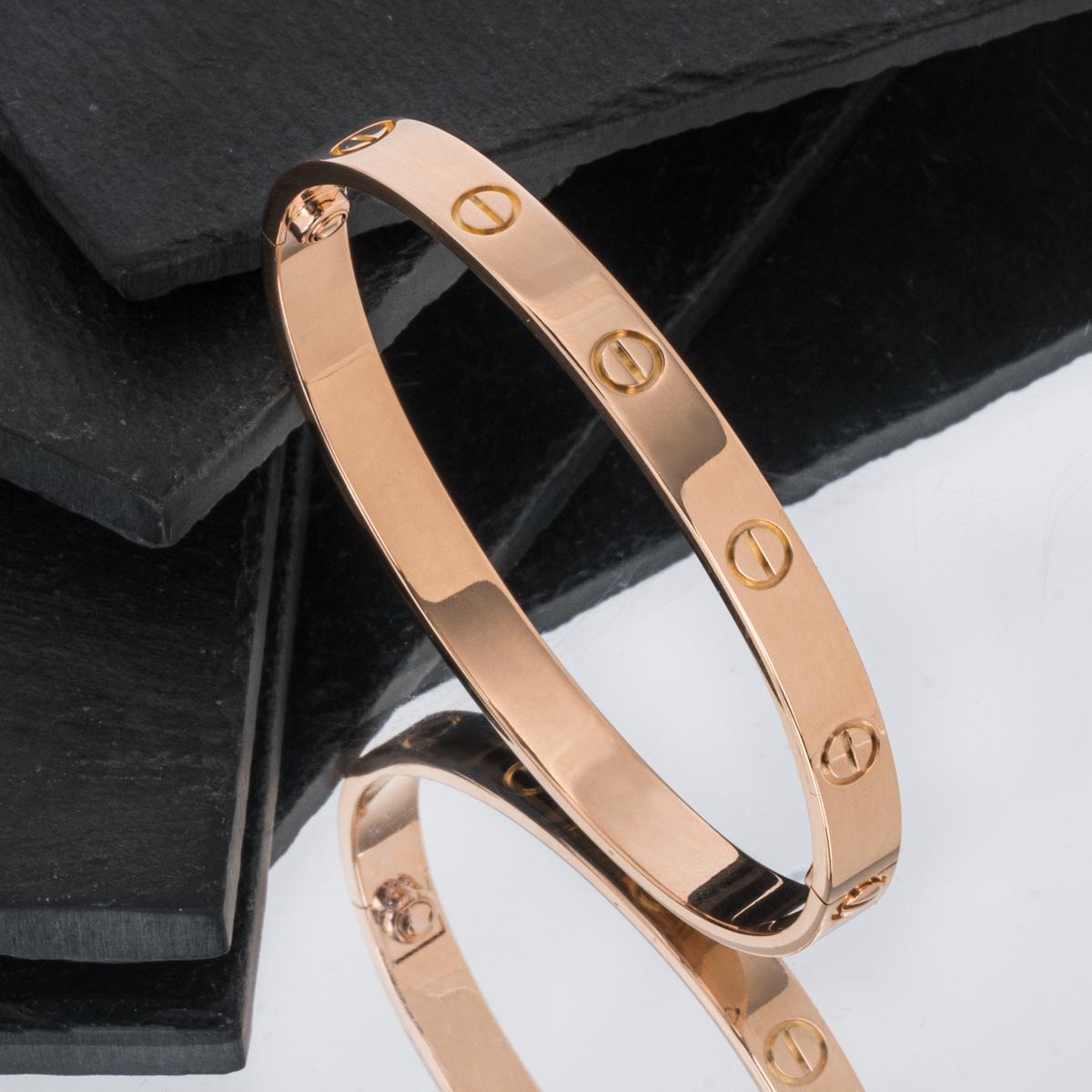 Cartier Rose Gold Plain Love Bracelet Size 18 B6035618 2