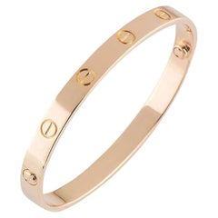 Cartier Rose Gold Plain Love Bracelet Size 18 B6035618