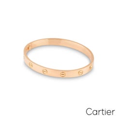 Cartier Rose Gold Plain Love Bracelet Size 19 B6035619