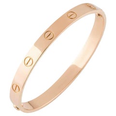 Cartier Rose Gold Plain Love Bracelet Size 19 B6035619