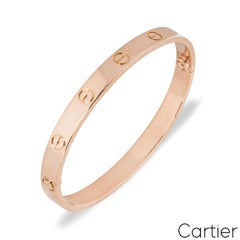 Cartier Rose Gold Plain Love Bracelet Size 20 B6035620