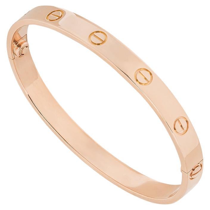 Cartier Roségold Plain Love Armband Größe 20 B6035620 im Angebot