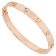 Cartier Rose Gold Plain Love Bracelet Size 20 B6035620