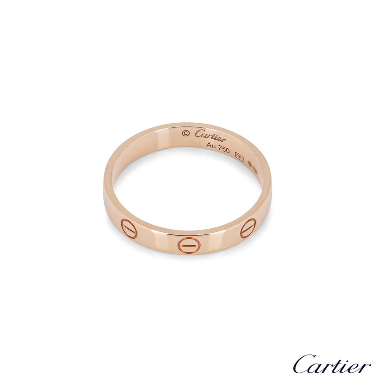 Cartier Rose Gold Plain Love Wedding Band B4085200 at 1stDibs