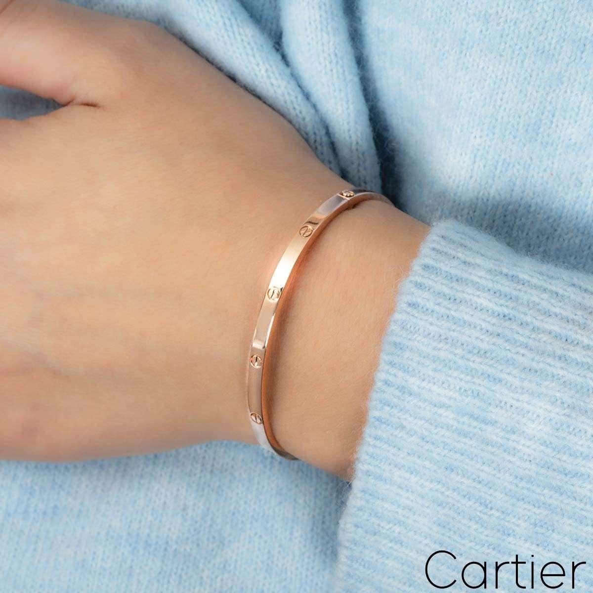 Cartier Bracelet SM Love en or rose, taille 15 B6047315 Excellent état - En vente à London, GB