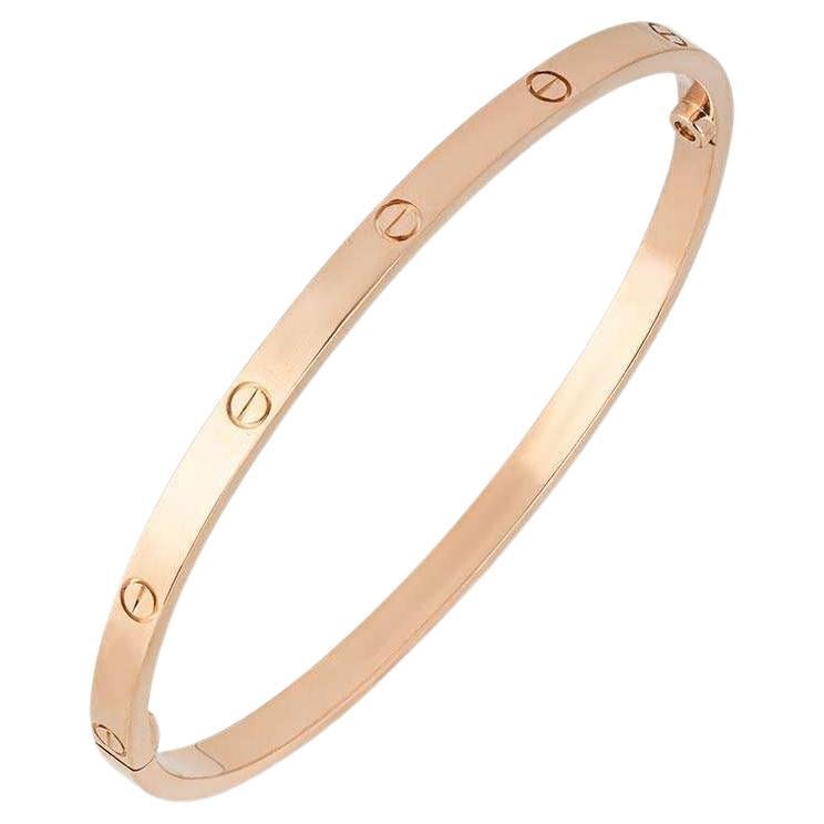 Cartier Rose Gold Plain SM Love Bracelet Size 15 B6047315