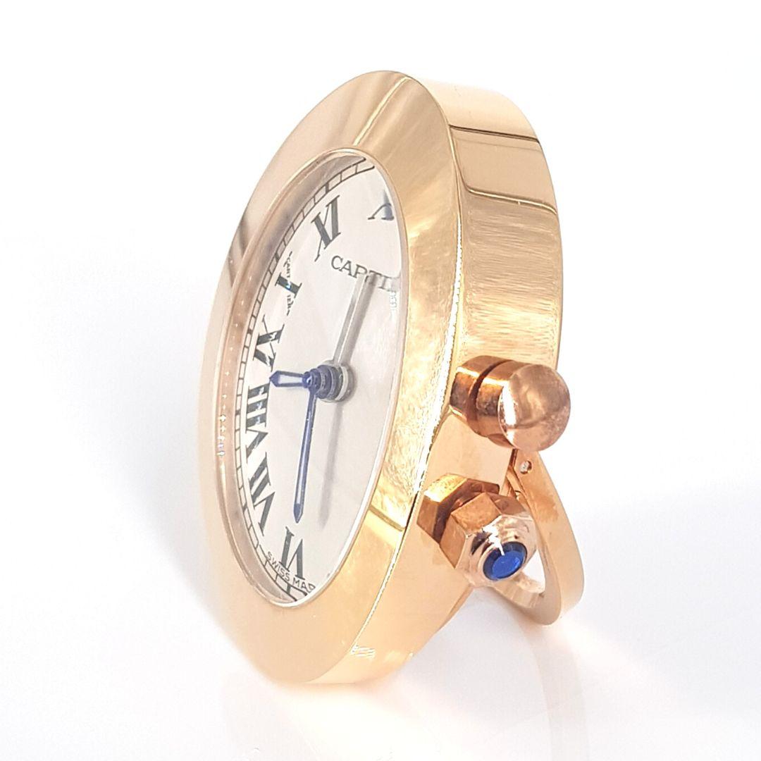 Cartier Rose Gold Plated Alarm Clock In Good Condition In Cape Town, ZA