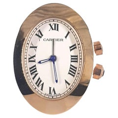 Cartier, horloge d'alarme plaquée or rose