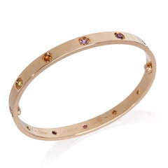 Cartier Rose Gold  Rainbow Gemstone Love Bracelet