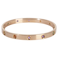 Cartier Rose Gold  Rainbow Gemstone Love Bracelet