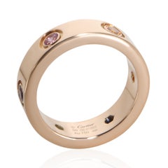 Cartier Rose Gold Rainbow Gemstone Love Ring