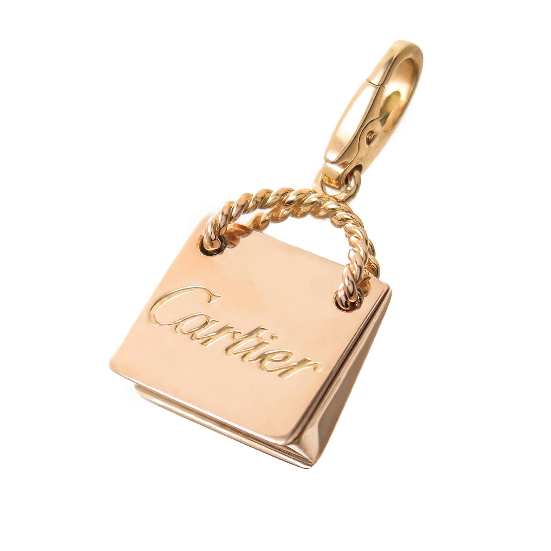 Cartier Rose Gold Shopping Bag Charm at 