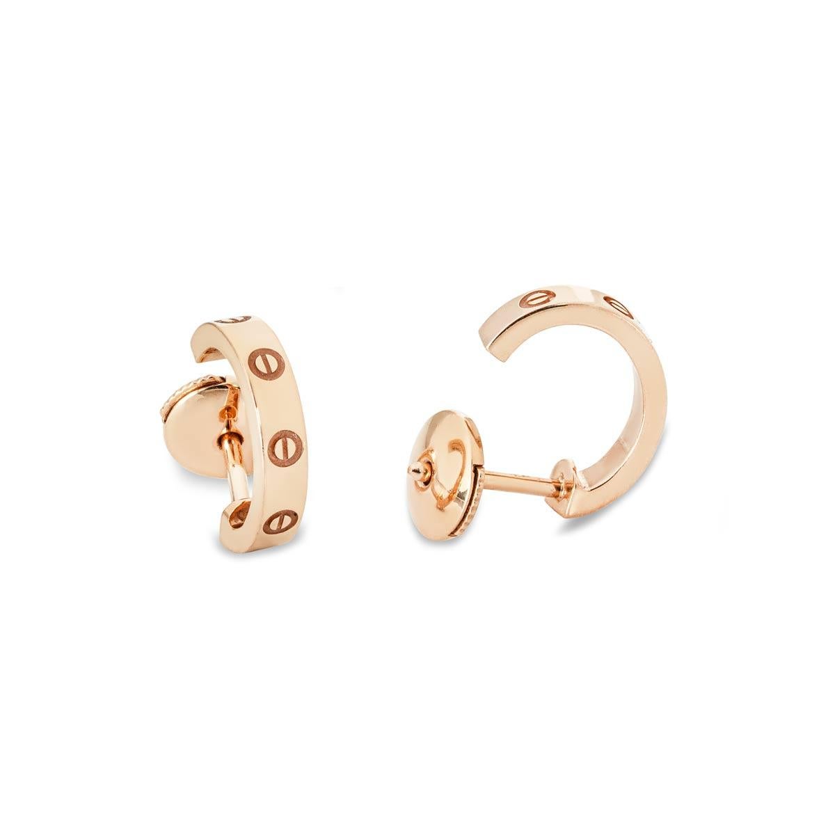 Women's Cartier Rose Gold SM Love Hoop Earrings B8029000