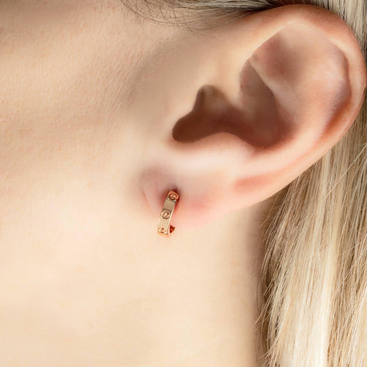 Cartier Rose Gold SM Love Hoop Earrings B8029000 1