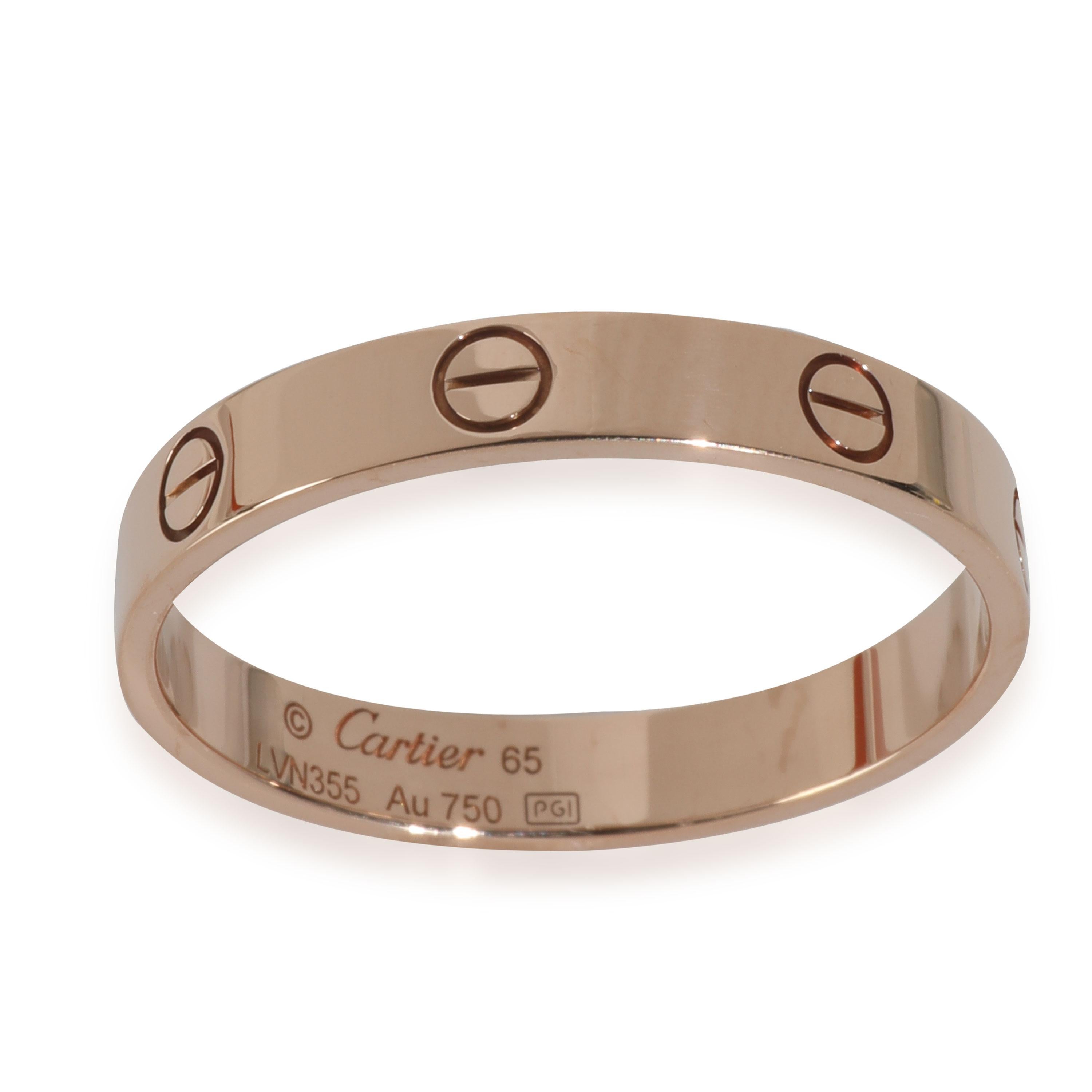 Anillo Cartier Oro Rosa Pequeño Modelo Amor en Excelente estado para la venta en New York, NY