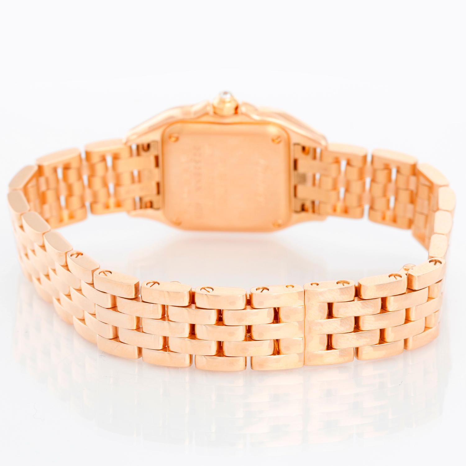 Cartier, petite montre panthère en or rose avec diamants pour femmes Excellent état - En vente à Dallas, TX