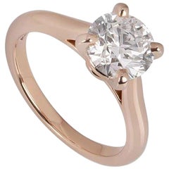 Cartier Rose Gold Solitaire 1895 Diamond Ring 1.64 Carat GIA Certified