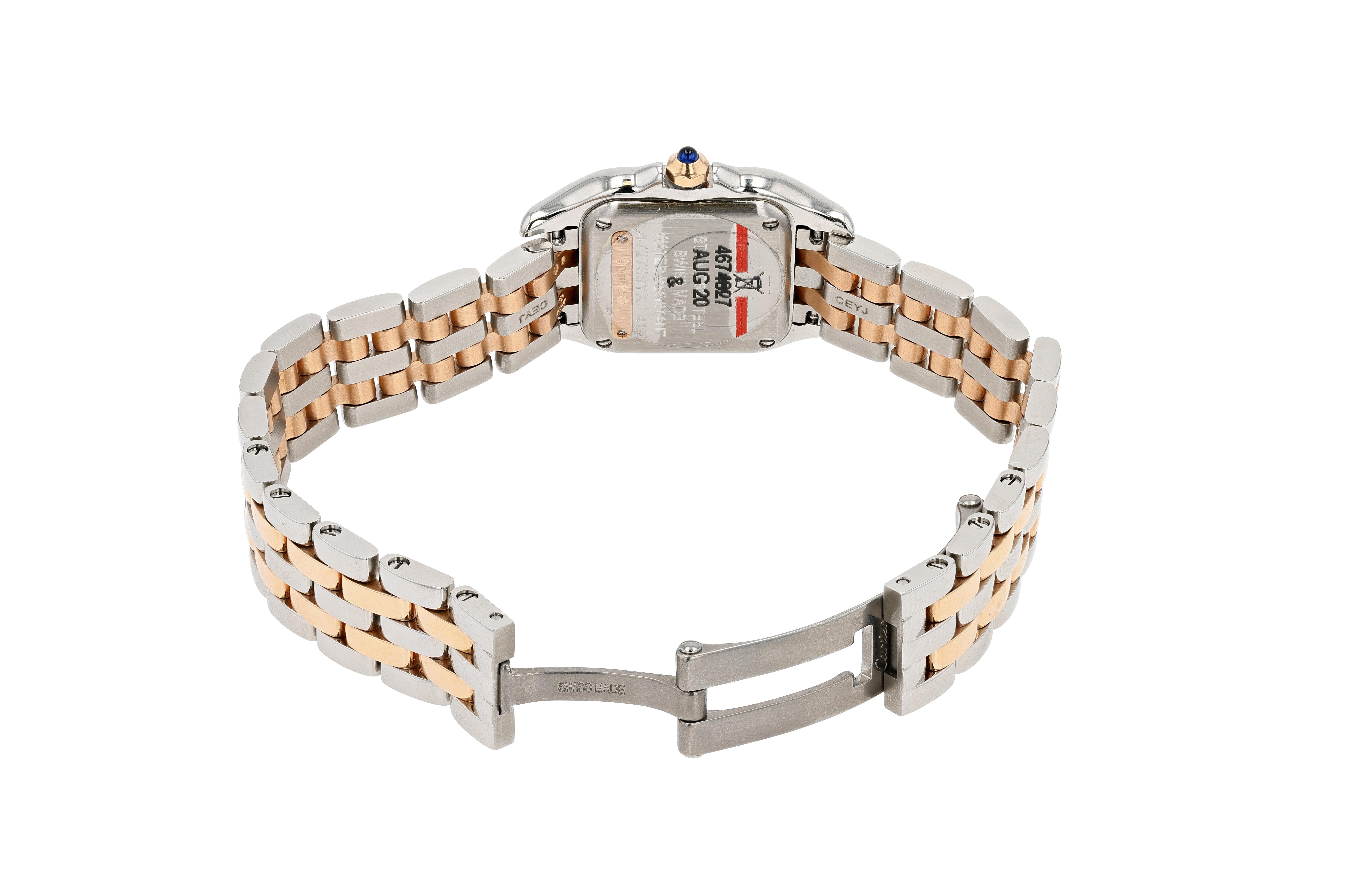 Cartier in oro rosa, acciaio e diamanti Panthere de Cartier Modello Piccolo In condizioni Nuovo in vendita a Princeton, NJ