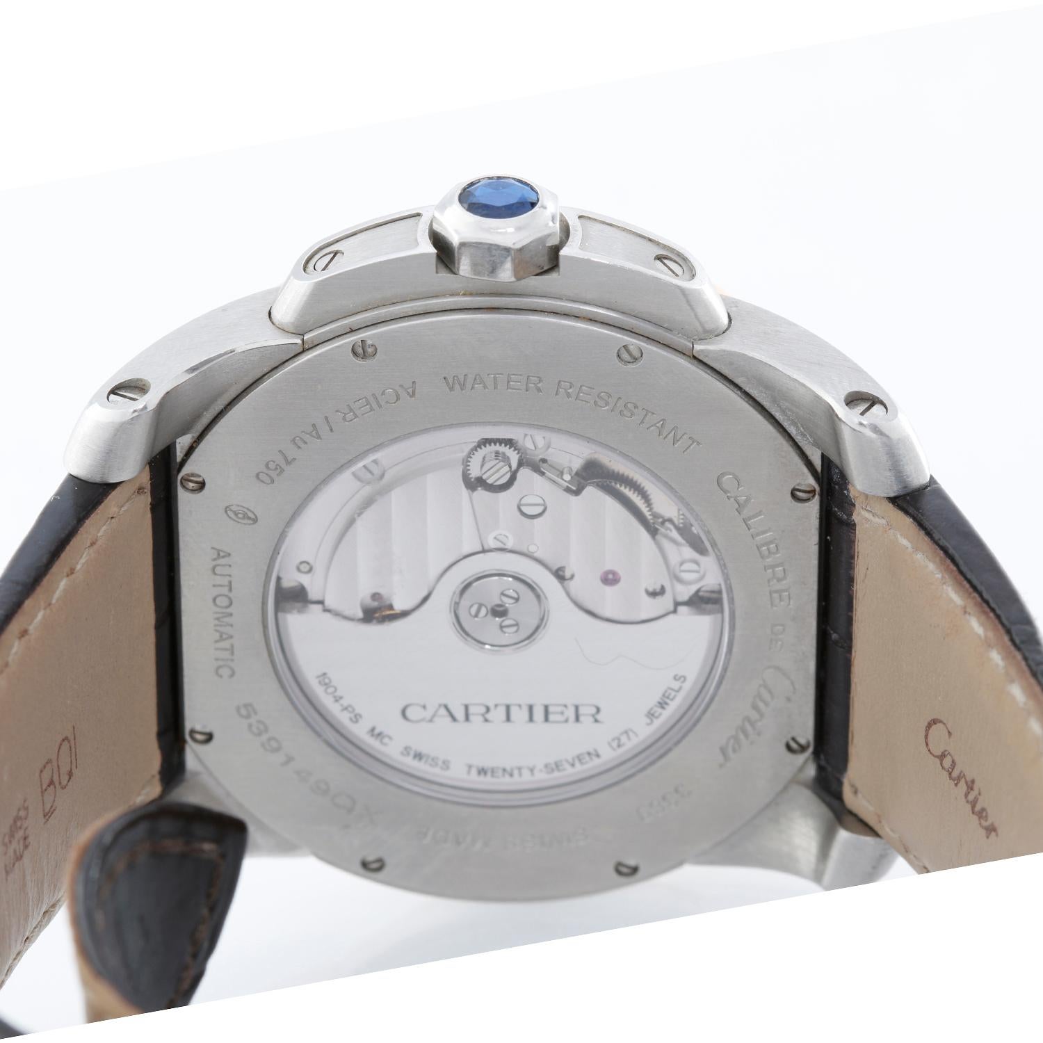 Men's Cartier Rose Gold Steel Calibre de Cartier Large Automatic Wristwatch