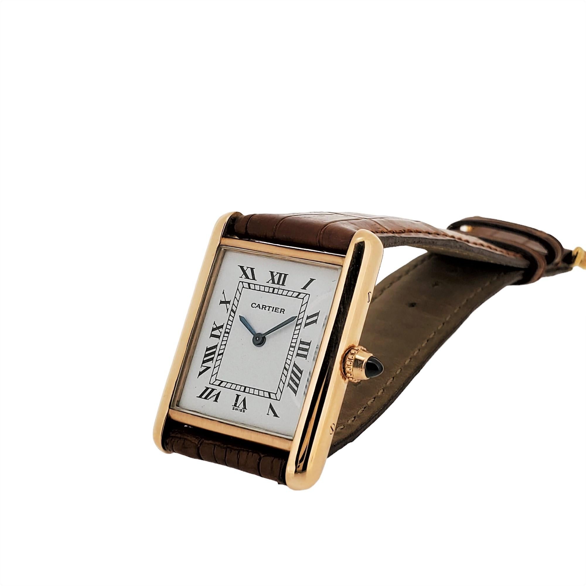 Montre Tank LC en or rose de Cartier, occasion, hommes ou unisexe, circa 2018-2023 Excellent état - En vente à Santa Monica, CA