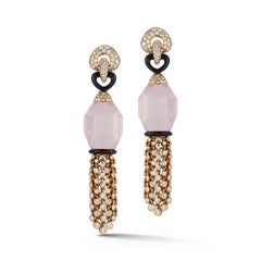 Cartier Rose Quartz Diamond Tassel Earrings